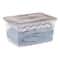 IRIS Clear Stackable Storage Boxes with Gray Lid